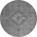 Round Abstract Gray Modern Rug, abs2796gry