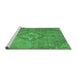 Sideview of Machine Washable Abstract Emerald Green Modern Area Rugs, wshabs2796emgrn