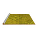 Sideview of Machine Washable Abstract Yellow Modern Rug, wshabs2796yw