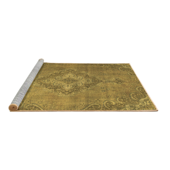 Sideview of Machine Washable Abstract Brown Modern Rug, wshabs2796brn