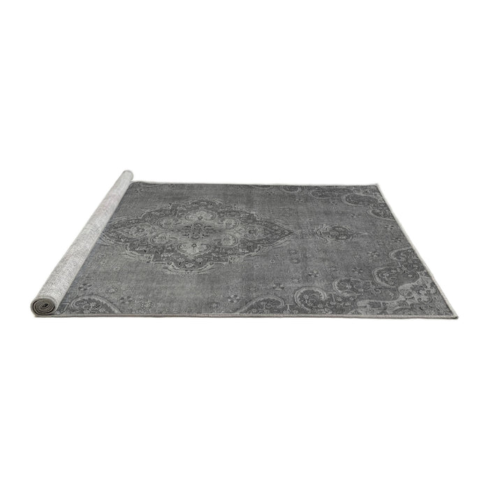 Sideview of Machine Washable Abstract Gray Modern Rug, wshabs2796gry