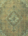 Machine Washable Abstract Brass Green Rug, wshabs2796