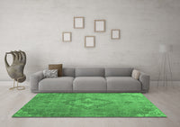 Machine Washable Abstract Emerald Green Modern Rug, wshabs2796emgrn