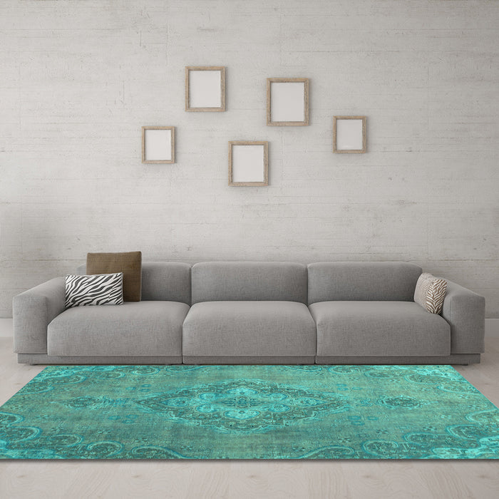 Machine Washable Abstract Light Blue Modern Rug in a Living Room, wshabs2796lblu
