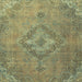 Square Machine Washable Abstract Brass Green Rug, wshabs2796