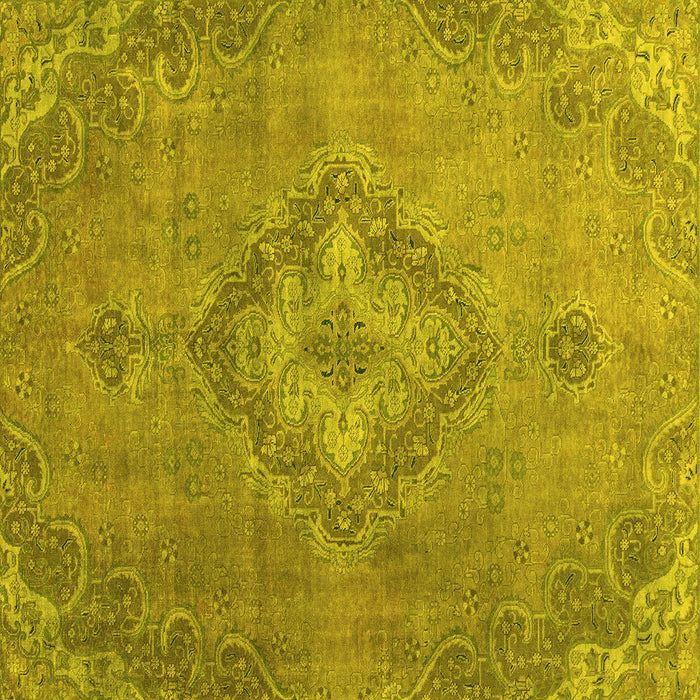 Square Abstract Yellow Modern Rug, abs2796yw