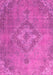 Machine Washable Abstract Pink Modern Rug, wshabs2796pnk