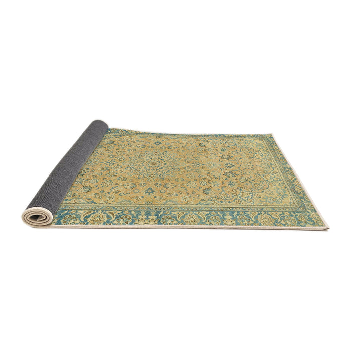 Sideview of Abstract Dark Green Modern Rug, abs2797