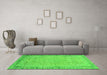 Machine Washable Abstract Green Modern Area Rugs in a Living Room,, wshabs2797grn