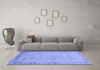 Machine Washable Abstract Blue Modern Rug, wshabs2797blu