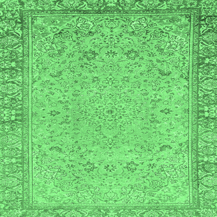 Square Abstract Emerald Green Modern Rug, abs2797emgrn