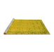 Sideview of Machine Washable Abstract Yellow Modern Rug, wshabs2797yw