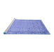 Sideview of Machine Washable Abstract Blue Modern Rug, wshabs2797blu