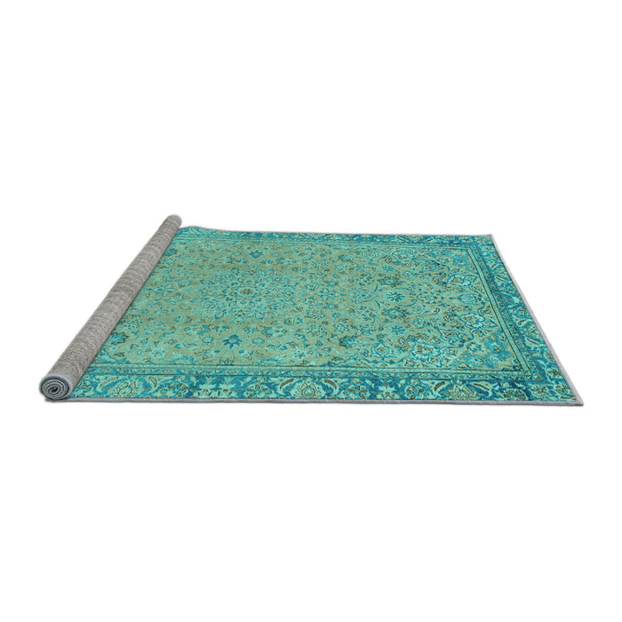 Sideview of Machine Washable Abstract Light Blue Modern Rug, wshabs2797lblu