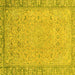 Square Machine Washable Abstract Yellow Modern Rug, wshabs2797yw