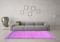 Machine Washable Abstract Purple Modern Rug, wshabs2797pur