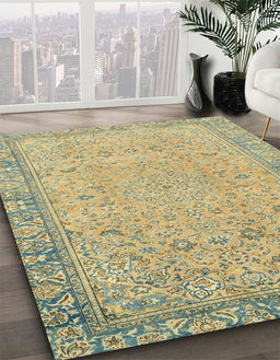 Abstract Dark Green Modern Rug in Family Room, abs2797