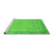 Sideview of Machine Washable Abstract Green Modern Area Rugs, wshabs2797grn