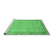 Sideview of Machine Washable Abstract Emerald Green Modern Area Rugs, wshabs2797emgrn