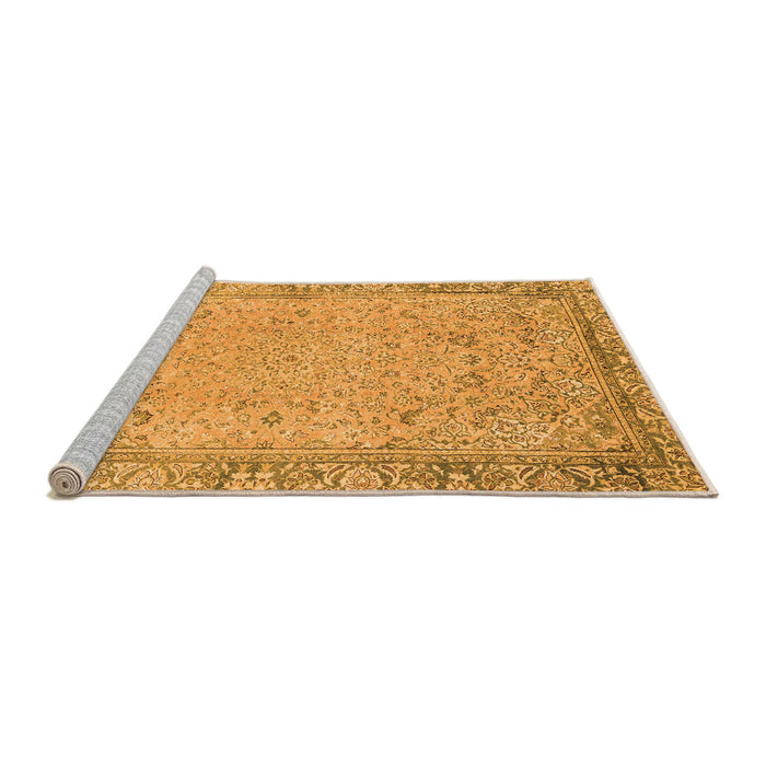 Sideview of Machine Washable Abstract Orange Modern Area Rugs, wshabs2797org