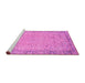 Sideview of Machine Washable Abstract Pink Modern Rug, wshabs2797pnk