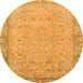 Round Abstract Orange Modern Rug, abs2797org