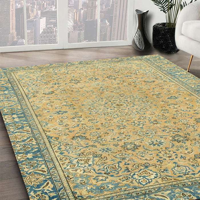 Abstract Dark Green Modern Rug in Family Room, abs2797