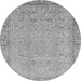 Round Abstract Gray Modern Rug, abs2797gry