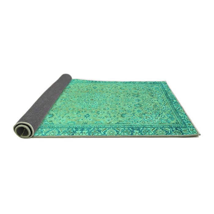 Sideview of Abstract Turquoise Modern Rug, abs2797turq