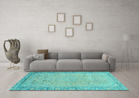 Machine Washable Abstract Light Blue Modern Rug, wshabs2797lblu