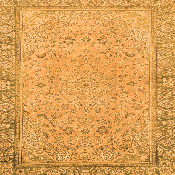 Square Machine Washable Abstract Orange Modern Area Rugs, wshabs2797org