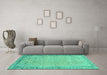 Machine Washable Abstract Turquoise Modern Area Rugs in a Living Room,, wshabs2797turq