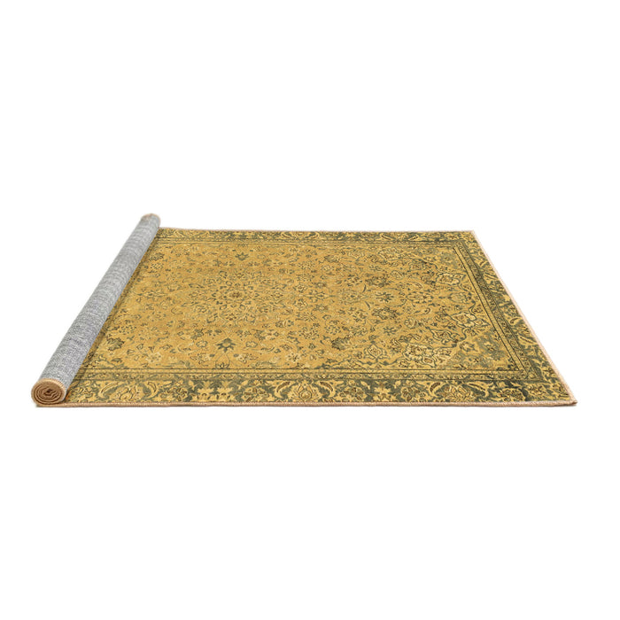 Sideview of Machine Washable Abstract Brown Modern Rug, wshabs2797brn