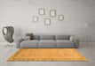 Machine Washable Abstract Orange Modern Area Rugs in a Living Room, wshabs2797org