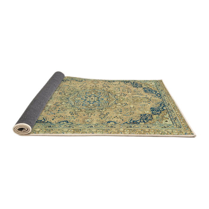 Sideview of Abstract Dark Green Modern Rug, abs2798