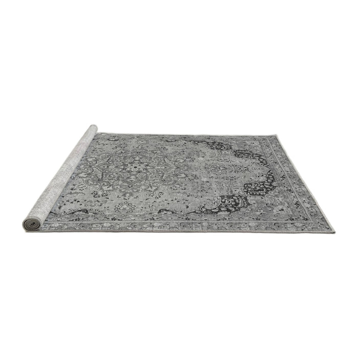 Sideview of Machine Washable Abstract Gray Modern Rug, wshabs2798gry