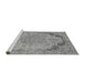 Sideview of Machine Washable Abstract Gray Modern Rug, wshabs2798gry