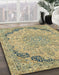 Machine Washable Abstract Dark Moccasin Green Rug in a Family Room, wshabs2798