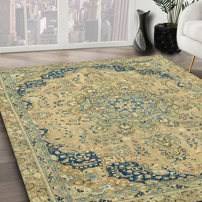 Machine Washable Abstract Dark Moccasin Green Rug in a Family Room, wshabs2798