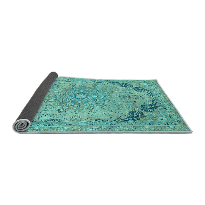 Sideview of Abstract Light Blue Modern Rug, abs2798lblu