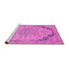 Sideview of Machine Washable Abstract Pink Modern Rug, wshabs2798pnk