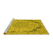 Sideview of Machine Washable Abstract Yellow Modern Rug, wshabs2798yw