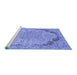 Sideview of Machine Washable Abstract Blue Modern Rug, wshabs2798blu