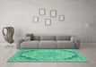 Machine Washable Abstract Turquoise Modern Area Rugs in a Living Room,, wshabs2798turq