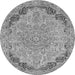 Round Machine Washable Abstract Gray Modern Rug, wshabs2798gry