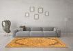 Machine Washable Abstract Orange Modern Area Rugs in a Living Room, wshabs2798org