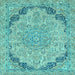 Square Abstract Light Blue Modern Rug, abs2798lblu