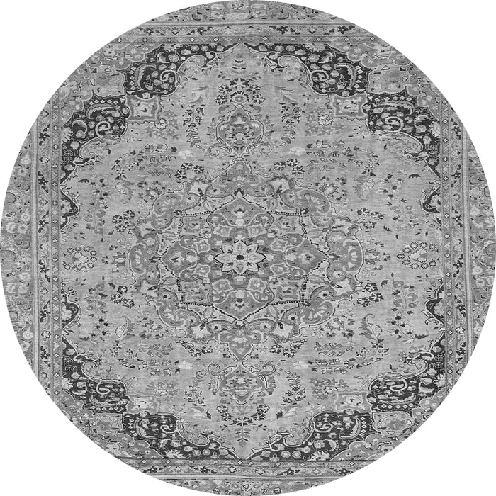 Round Abstract Gray Modern Rug, abs2798gry