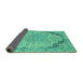 Sideview of Abstract Turquoise Modern Rug, abs2798turq