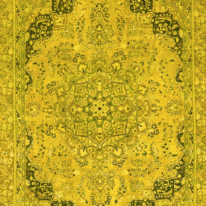 Machine Washable Abstract Yellow Modern Rug, wshabs2798yw